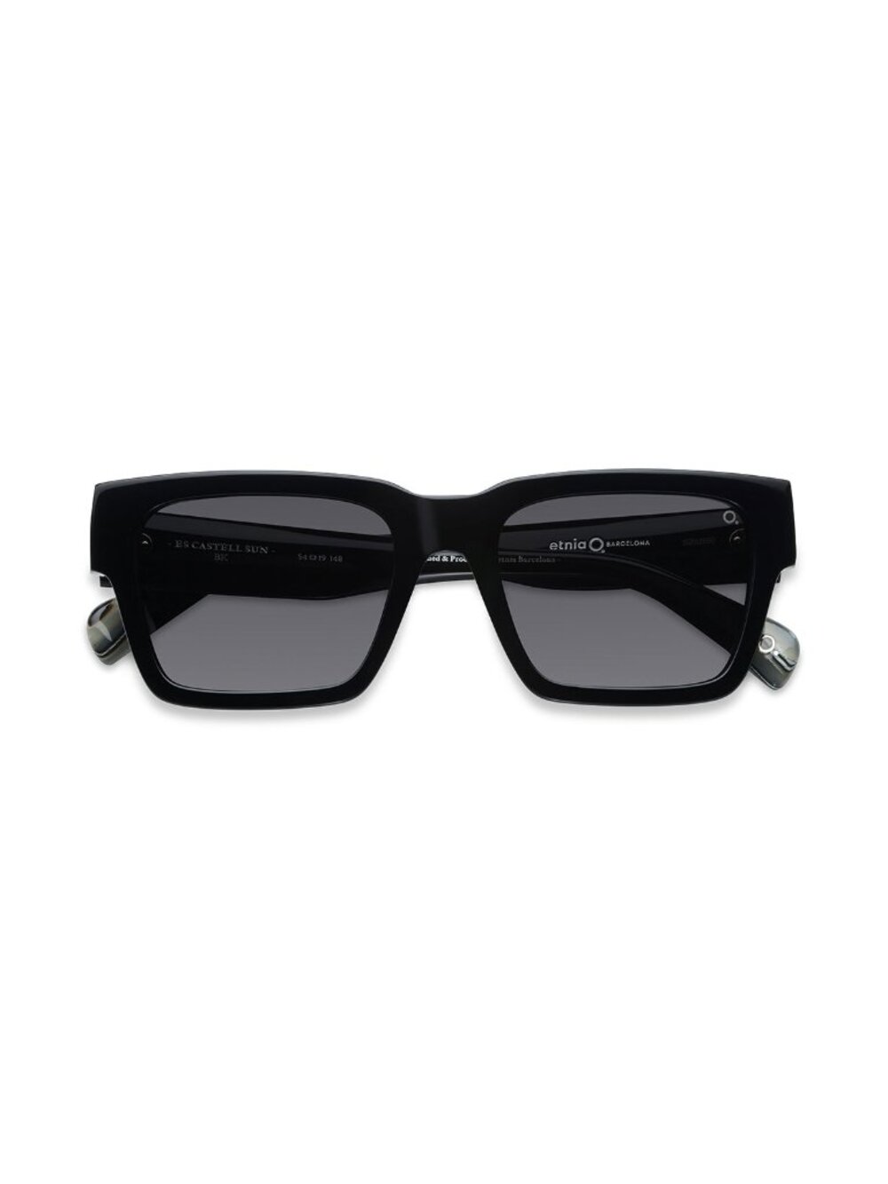 New Etnia Barcelona Unisex Sunglasses Black Acetate Frame ES CASTELL SUN BK 54